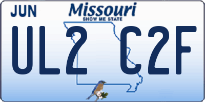 MO license plate UL2C2F