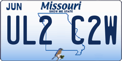 MO license plate UL2C2W