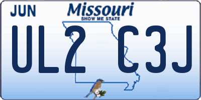 MO license plate UL2C3J