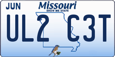 MO license plate UL2C3T