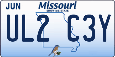 MO license plate UL2C3Y