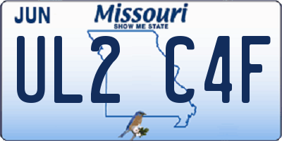 MO license plate UL2C4F