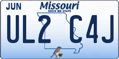MO license plate UL2C4J