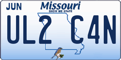 MO license plate UL2C4N