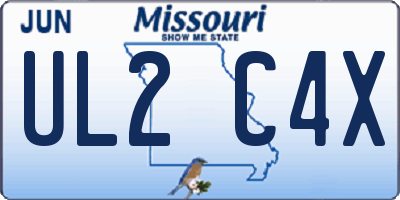 MO license plate UL2C4X