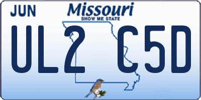 MO license plate UL2C5D