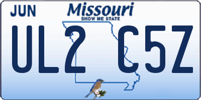 MO license plate UL2C5Z