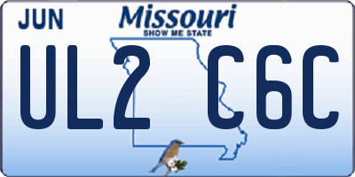 MO license plate UL2C6C