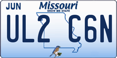 MO license plate UL2C6N