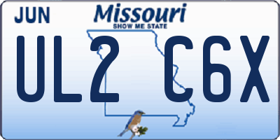 MO license plate UL2C6X