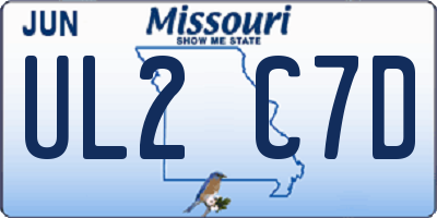 MO license plate UL2C7D