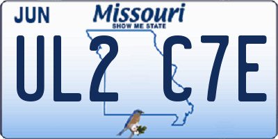 MO license plate UL2C7E