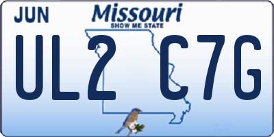 MO license plate UL2C7G