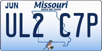 MO license plate UL2C7P
