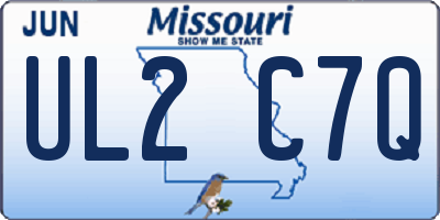 MO license plate UL2C7Q