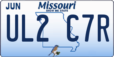 MO license plate UL2C7R