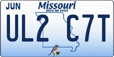 MO license plate UL2C7T