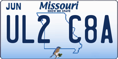 MO license plate UL2C8A