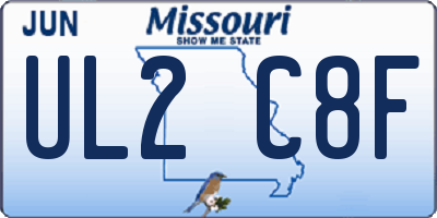 MO license plate UL2C8F