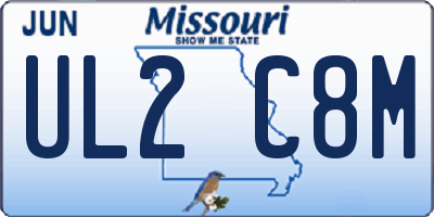 MO license plate UL2C8M