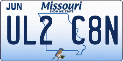 MO license plate UL2C8N