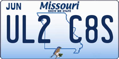 MO license plate UL2C8S