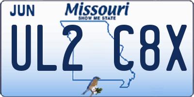 MO license plate UL2C8X
