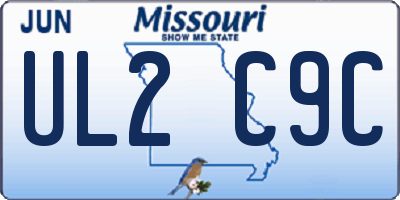 MO license plate UL2C9C