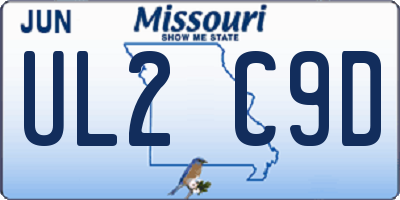 MO license plate UL2C9D