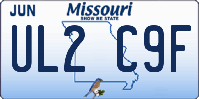 MO license plate UL2C9F