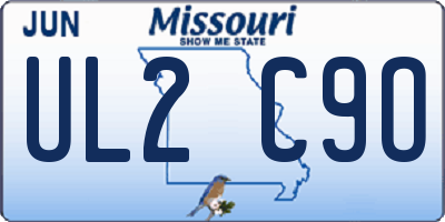 MO license plate UL2C9O