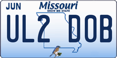 MO license plate UL2D0B