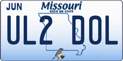 MO license plate UL2D0L