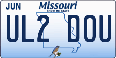MO license plate UL2D0U