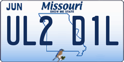 MO license plate UL2D1L