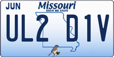 MO license plate UL2D1V