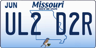 MO license plate UL2D2R