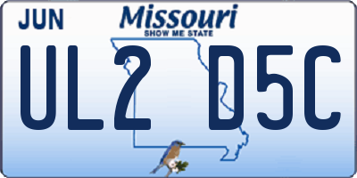 MO license plate UL2D5C