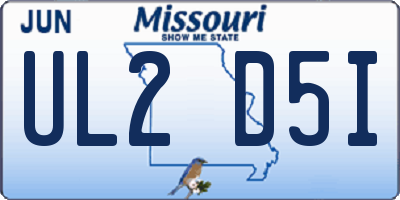 MO license plate UL2D5I