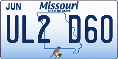 MO license plate UL2D6O