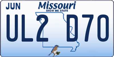 MO license plate UL2D7O