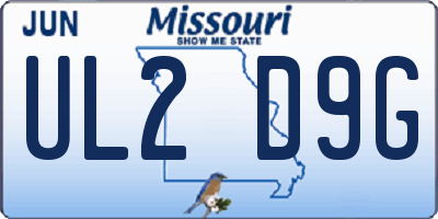 MO license plate UL2D9G