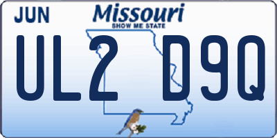 MO license plate UL2D9Q