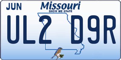 MO license plate UL2D9R