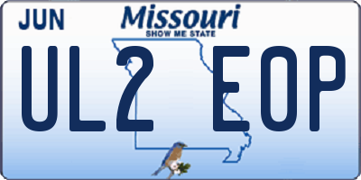 MO license plate UL2E0P