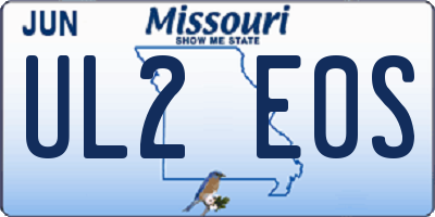 MO license plate UL2E0S