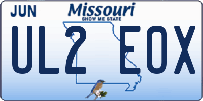 MO license plate UL2E0X