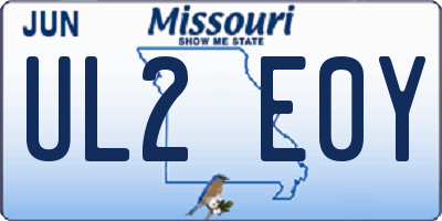 MO license plate UL2E0Y