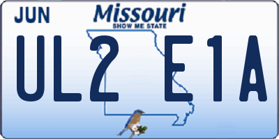 MO license plate UL2E1A