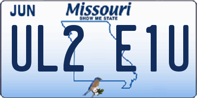 MO license plate UL2E1U